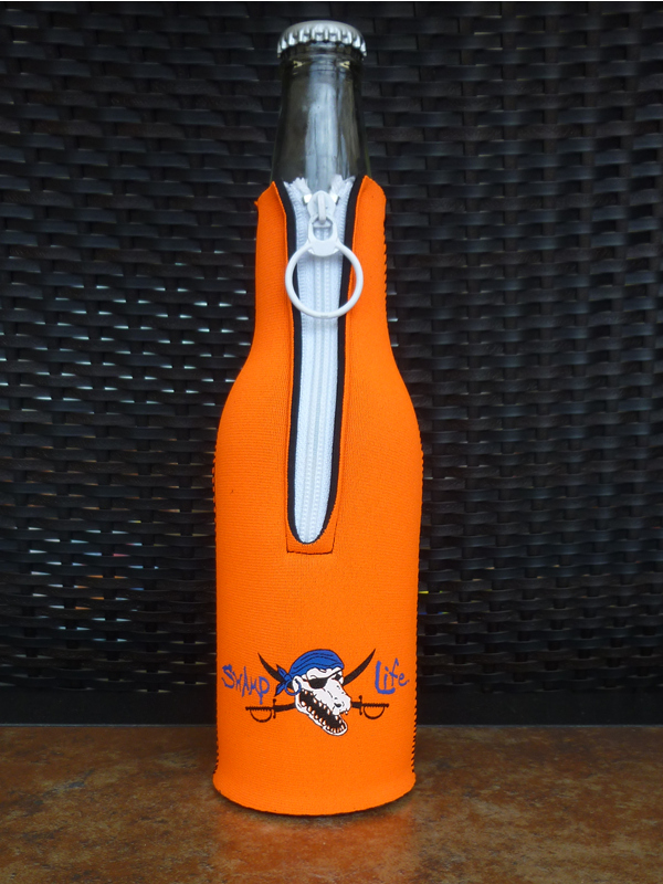 Zipper Beer Bottle Koozie (Orange)