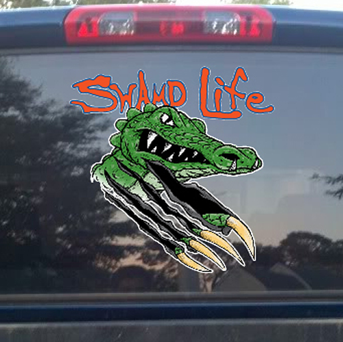 Swamp Life Mean Mascot Florida Gators Decal for Cars Trucks Boats Coolers and Cups