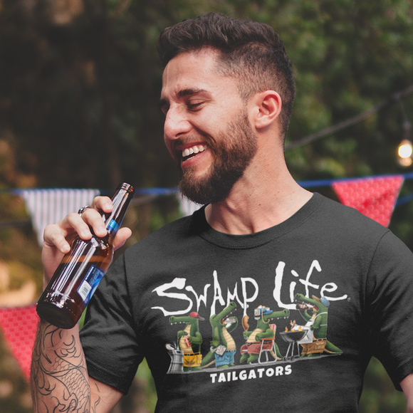 Swamp Life Gators Tailgator Tailgating Happy Hour Beer Ballgame Football Gators mens womens t-shirt