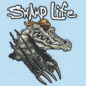 Swamp Life Florida Gator Skull Strikethrough Pirate Decal
