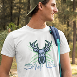 Swamp Life Toxic Glowing Deer Buck with strikethrough Men's or Women's Tee Shirt